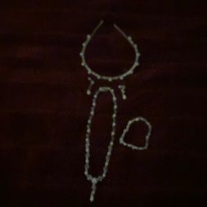 Necklace bracelet earrings and headband